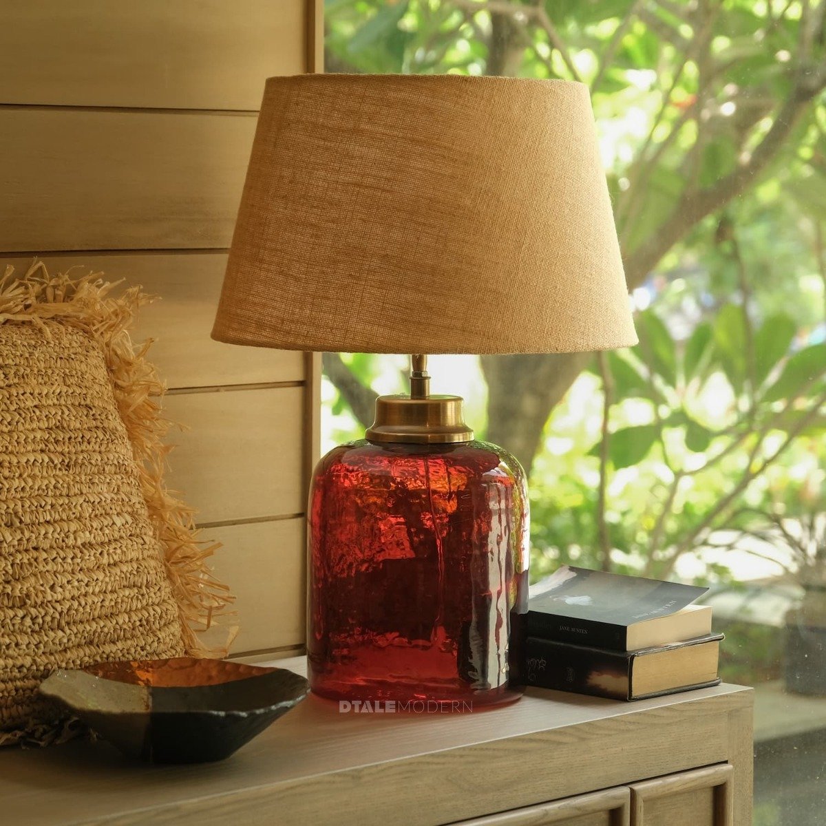 Buy Brie Glass Table Lamp Amber Online in India Dtale Modern