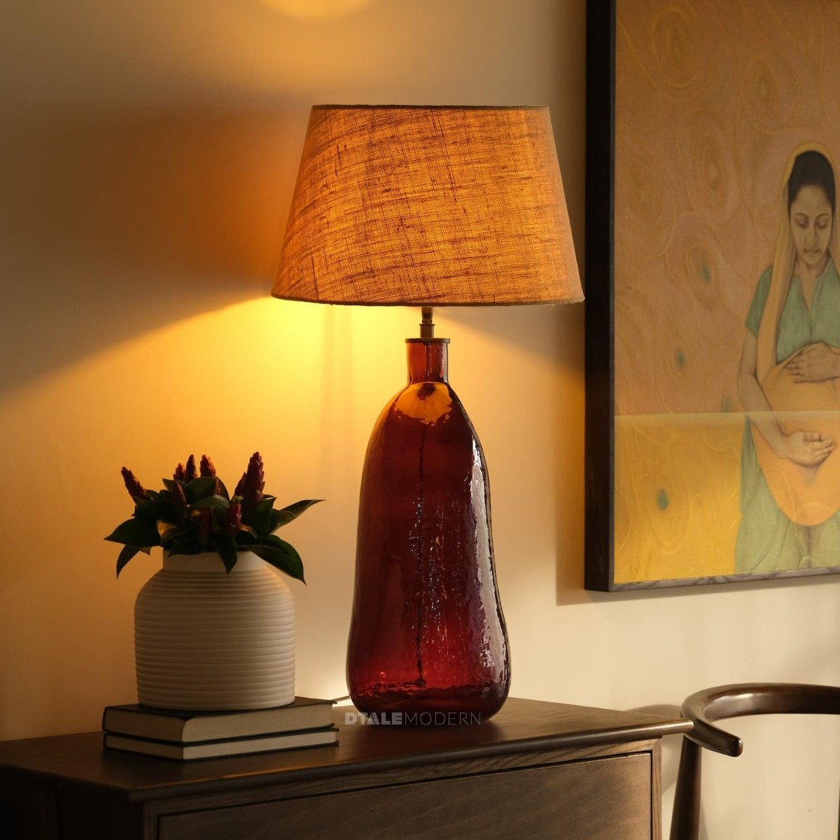 Glass Designer Desk Lamps Buy Burl Glass Table Lamp Amber Online In India  Dtale Modern