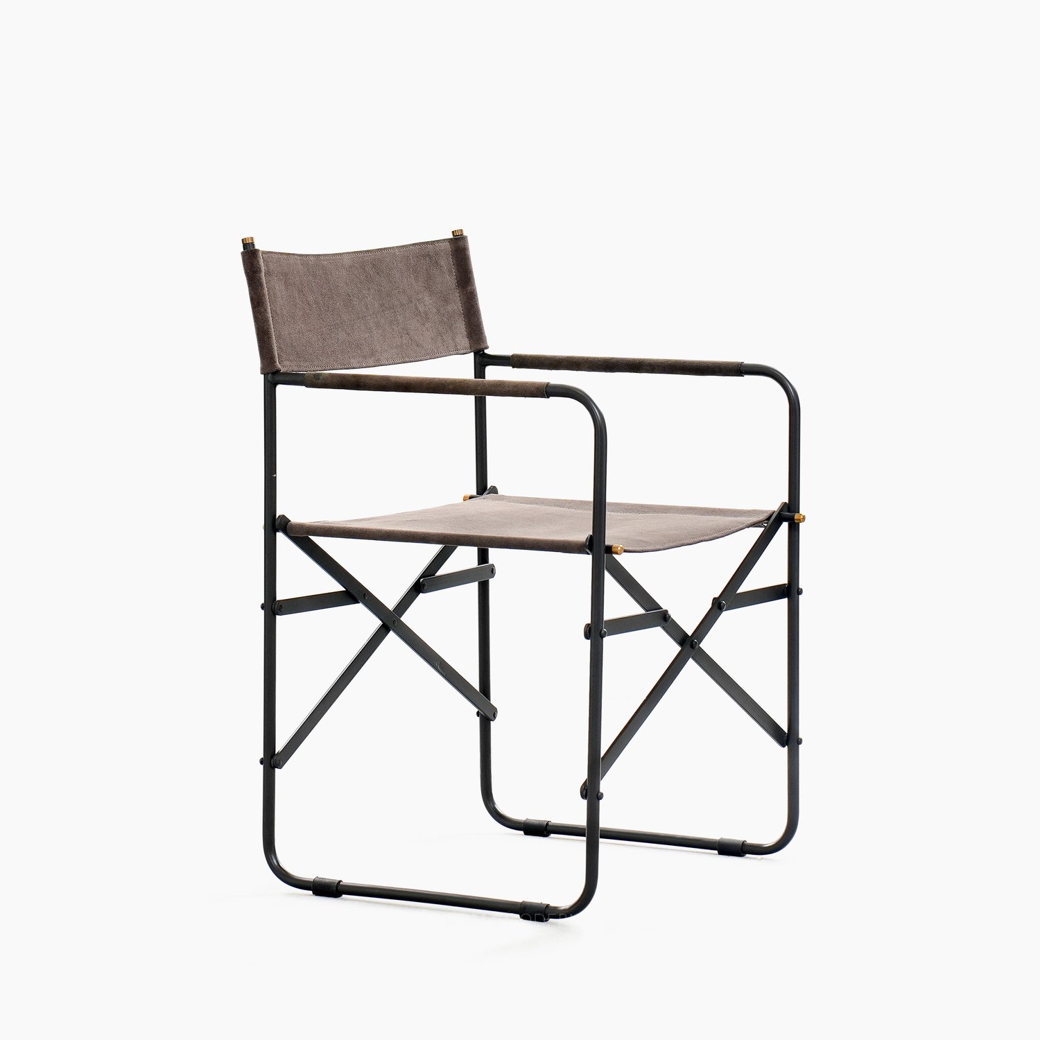 Buy Everett Folding Chair-Brown Suede Leather Online in India
