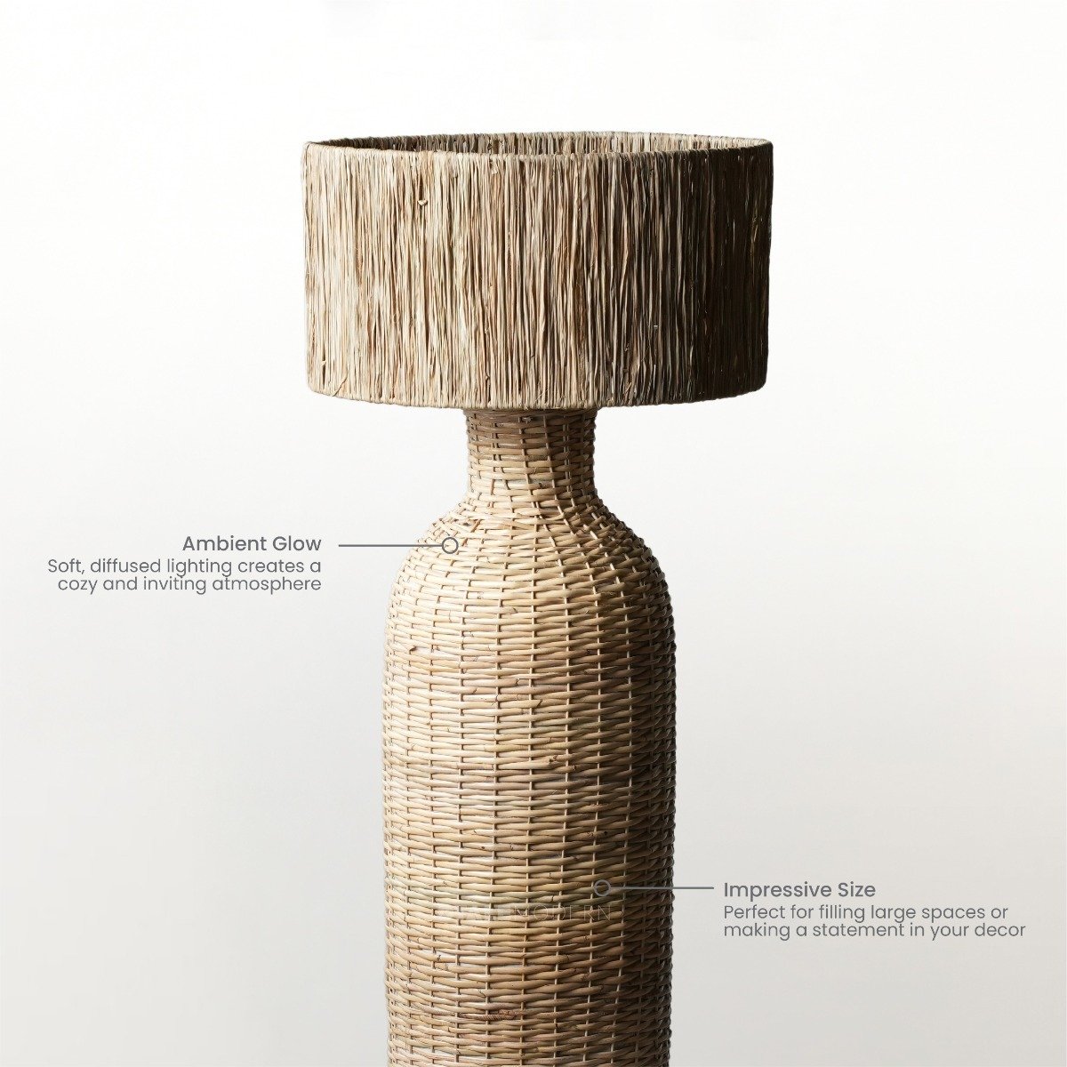 Buy Folio Rattan Floor Lamp Online in India - Dtale Modern