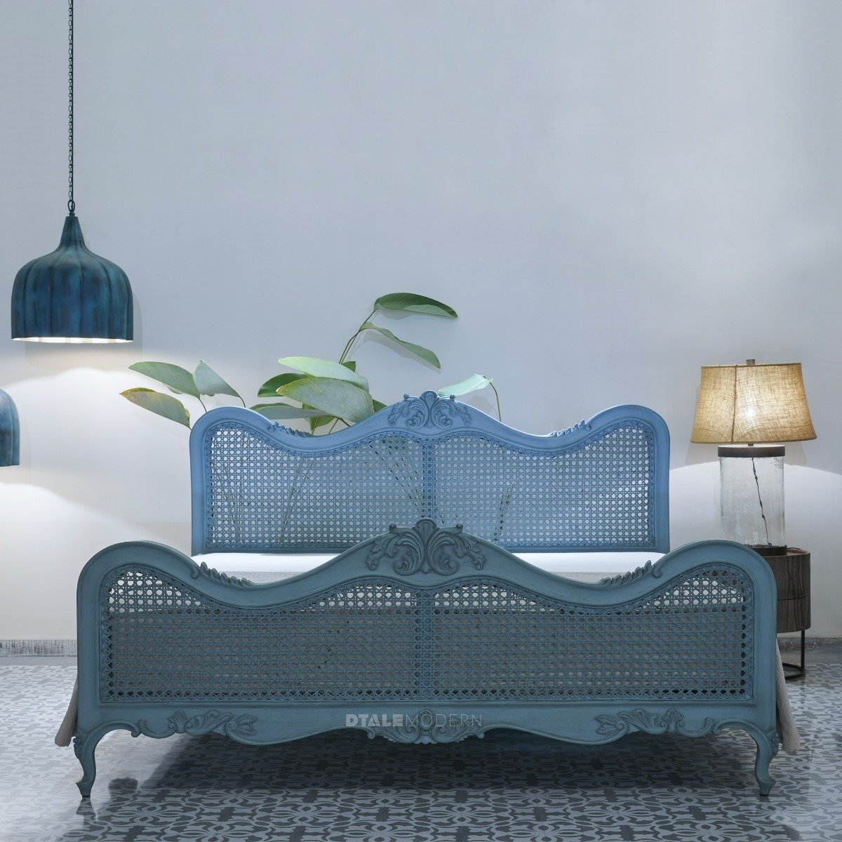 Rattan shop cot bed