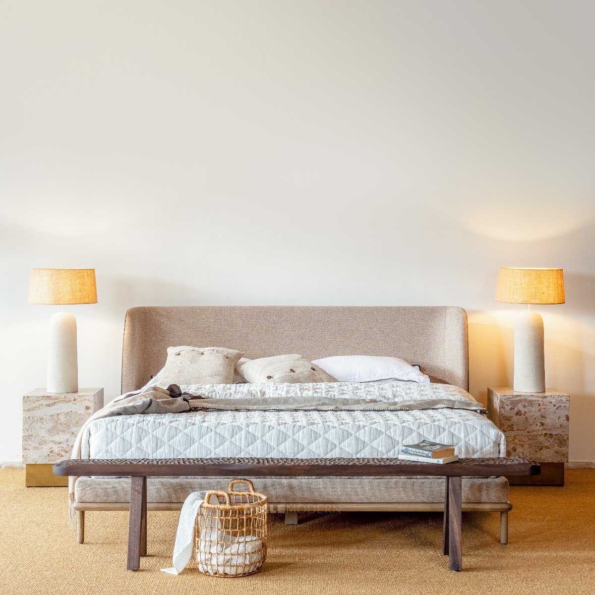 Buy Moscow Upholstered Bed Cot Online in India Dtale Modern