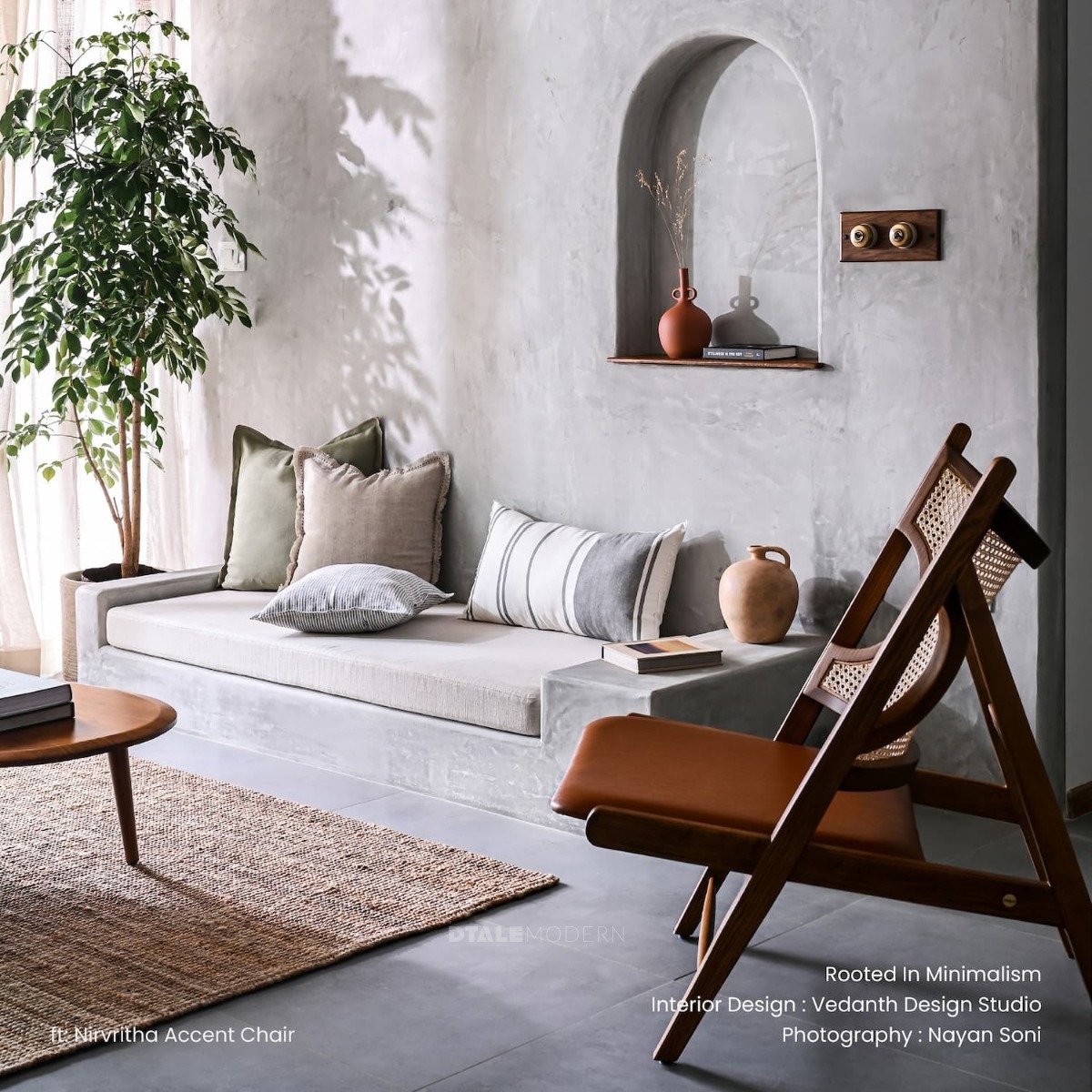 Buy Nirvritha Rattan Accent Chair Online in India Dtale Modern