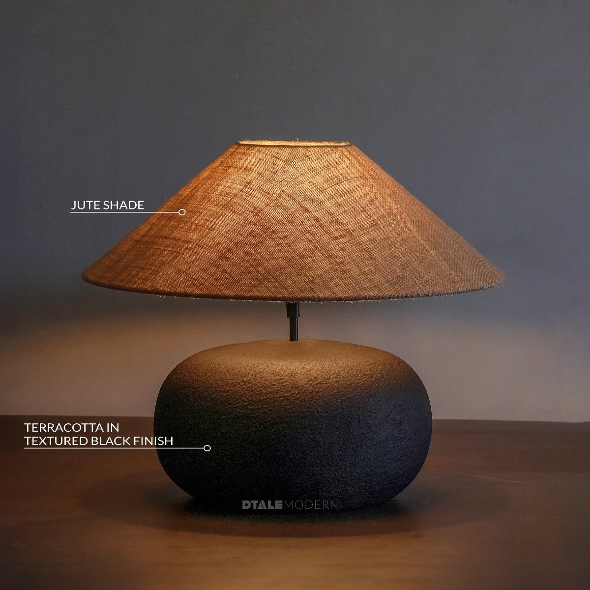 Black terracotta table lamp store
