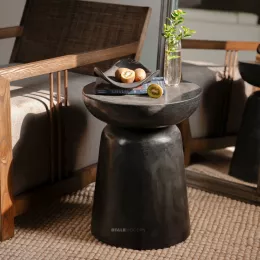Cole Cemento End Table - Black