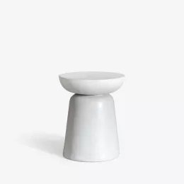 Cole Cemento End Table - White