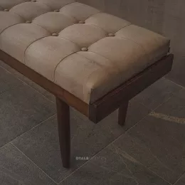 Tate walnut outlet slatted bench