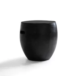 Rowan Cemento Stool | End Table (Black)