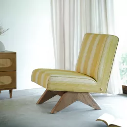 Sinag Upholstered  Easy Chair-Golden Teak-Zanafi Mimosa