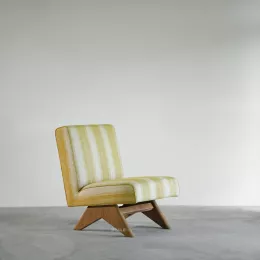 Sinag Upholstered  Easy Chair-Golden Teak-Zanafi Mimosa