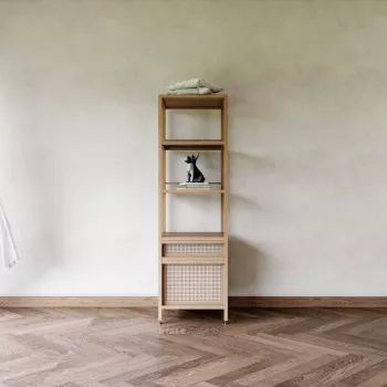 Samara Rattan Tall Storage Bookcase