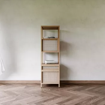 Samara Rattan Tall Storage Cabinet