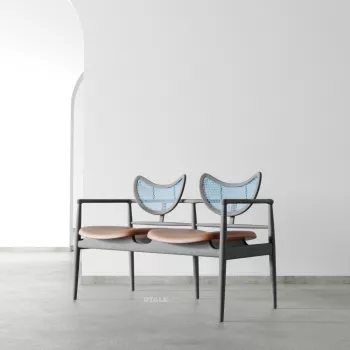Dyuthi Rattan Loveseat Weathered French Grey