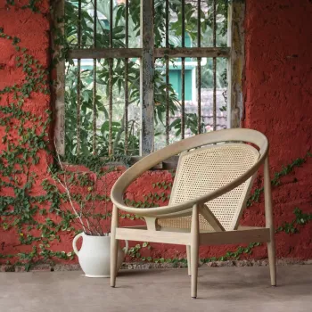Kaayal Rattan Accent Chair-Faded Oak