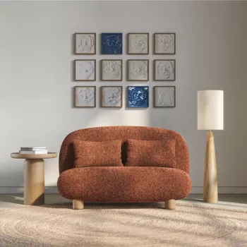Keny Wine Boucle Loveseat