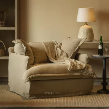 Ruth Slipcover Lounge Sofa - Linen