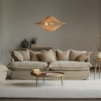 Ruth Slipcover Three Seater - Split Seat - Linen