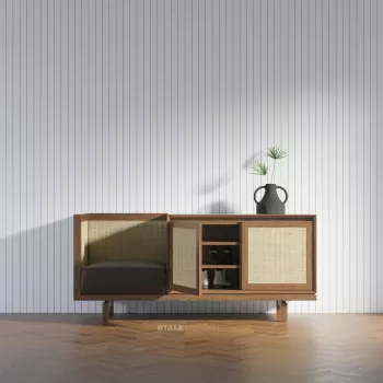 Maisie Rattan Shoe Rack -Golden Teak-M